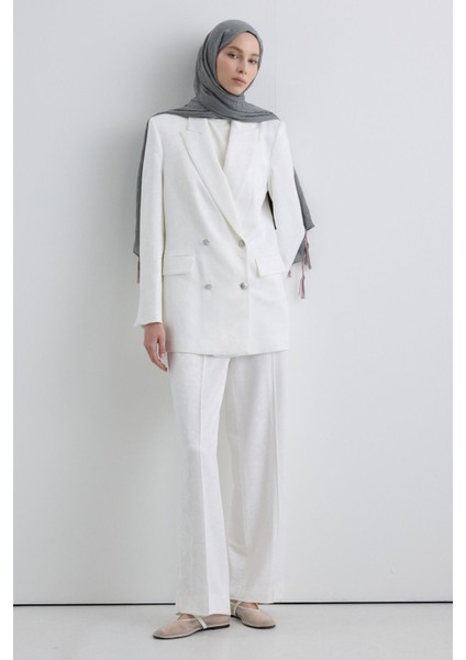 Drew Gri Bohem Uzun Saçaklı Pamuklu Şal