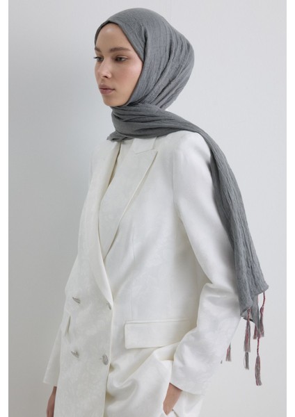 Drew Gri Bohem Uzun Saçaklı Pamuklu Şal fiyatları