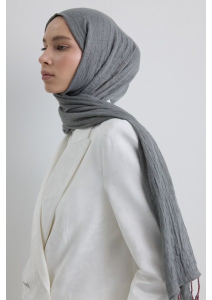 Drew Gri Bohem Uzun Saçaklı Pamuklu Şal indirimleri