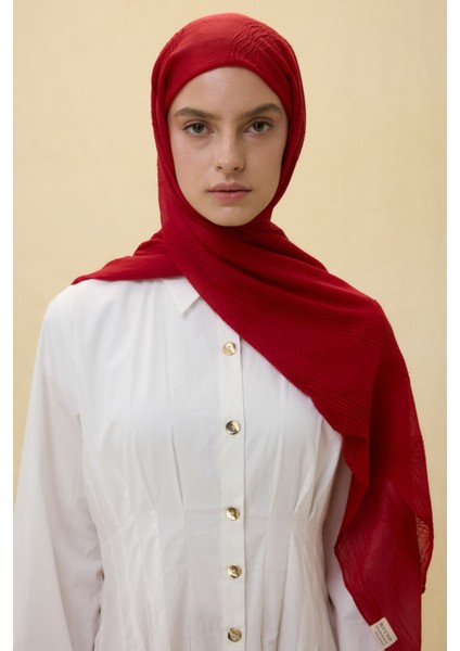 Lilyum Koyu Kırmızı Saçak Püsküllü Pamuklu Şal fiyatları