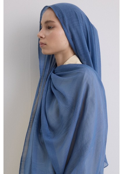 Brıce Indigo Uzun Saçak Püsküllü Pamuklu Şal fırsatları