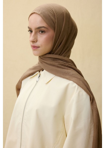 Lilyum Vizon Renk Saçak Püsküllü Pamuklu Şal indirimleri