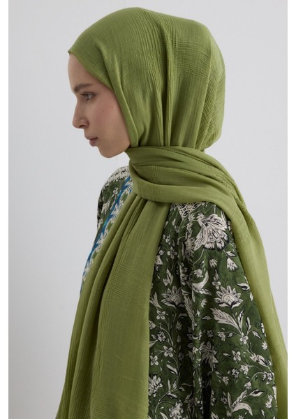 Brıce Çağla Yeşil Uzun Saçak Püsküllü Pamuklu Şal indirimleri