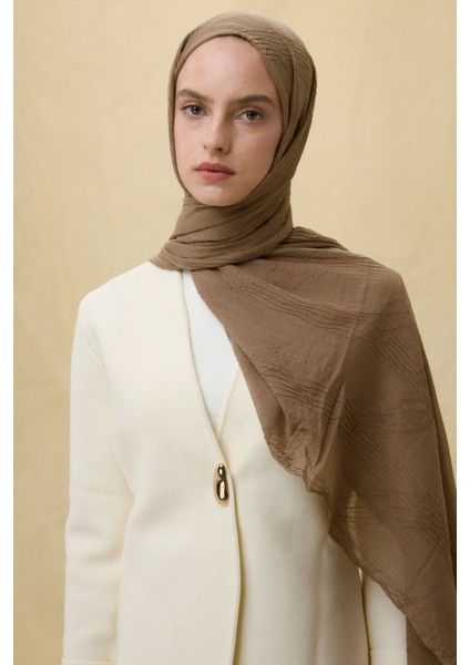 Lilyum Koyu Camel Saçak Püsküllü Pamuklu Şal indirimleri