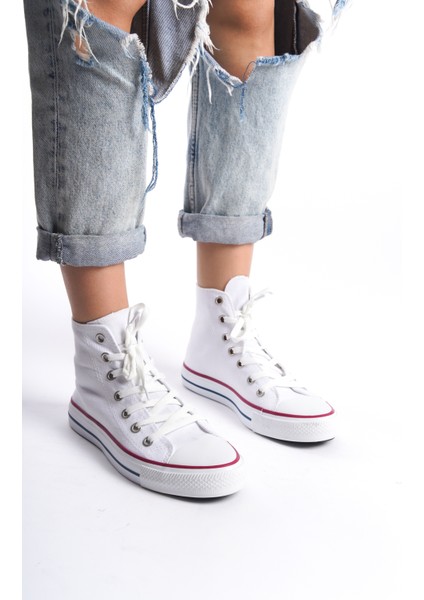 Beyaz Kadın Uzun Keten Spor Ayakkabı Günlük Sneakers Cnv6 fiyatları