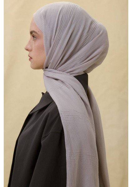 Lilyum Taş Gri Saçak Püsküllü Pamuklu Şal modelleri