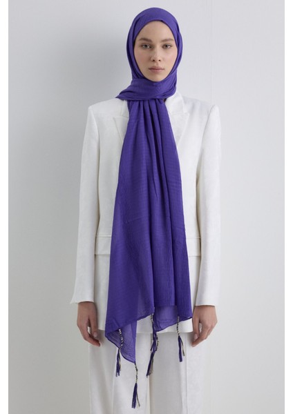 Brıce Mor Uzun Saçak Püsküllü Pamuklu Şal indirimleri