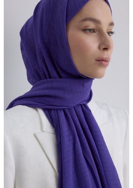 Brıce Mor Uzun Saçak Püsküllü Pamuklu Şal
