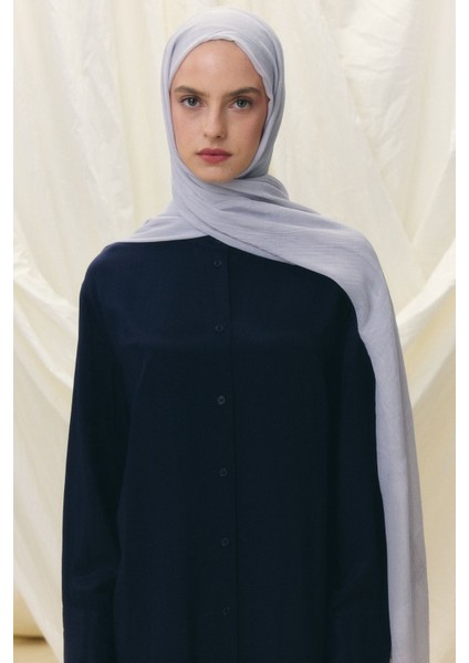 Brıce Buz Gri Uzun Saçak Püsküllü Pamuklu Şal modelleri