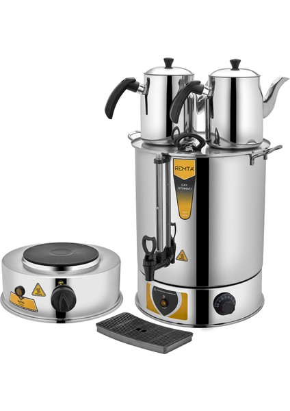 Çift Demlikli Elektrikli Çay Ocağı 24 Lt Pleytli (Demlikler Dahil)