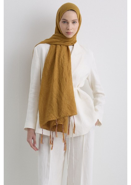 Drew Hardal Bohem Uzun Saçaklı Pamuklu Şal