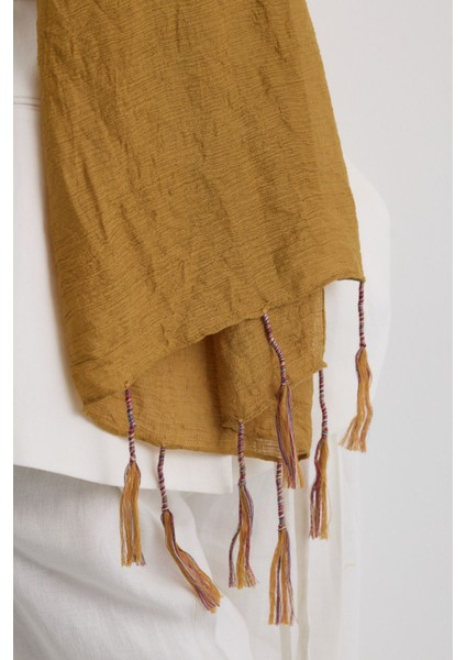 Drew Hardal Bohem Uzun Saçaklı Pamuklu Şal