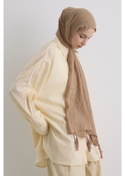 Drew Bej Bohem Uzun Saçaklı Pamuklu Şal modelleri