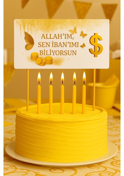 Esprili Doğum Günü Pasta Süsü
