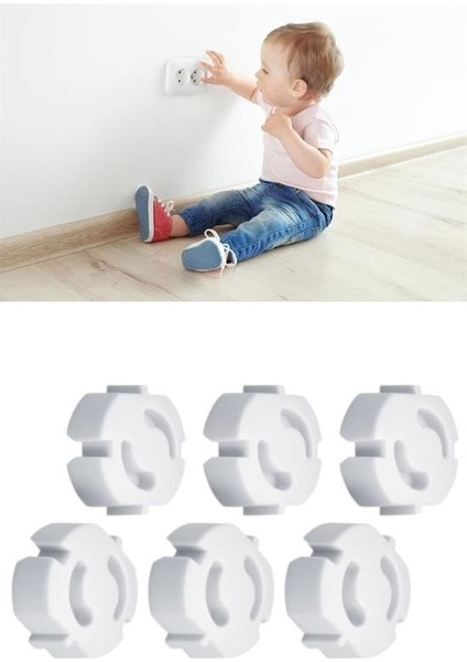 Bebek Çocuk Priz Koruma Kapağı (6 Adet) Çocuk Güvenliği, Priz Muhafazası, Priz Kapatıcı indirimleri