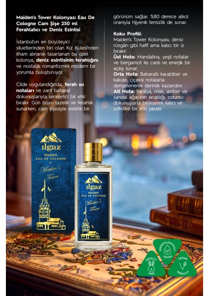 Maiden's Tower Kolonyası Cam Şişe 250 ml Okyanus Ferahlığı Kokusu fiyatları