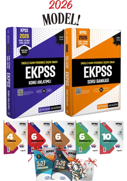 2026 Ekpss Pegem Akademi Konu Anlatımı ve Soru Bankası Tüm Dersler Tek Kitap Seti + 5 Branş Denemesi