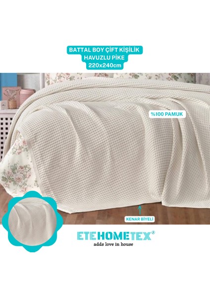 ETEHOMETEX Havuzlu Pike Çift Kişilik 220X240CM
