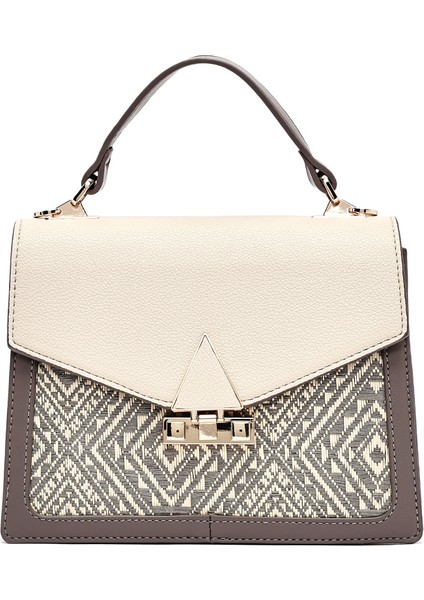 Kadın Krem Uzun Askılı Desenli Kol Çantası 25SBD263714 modelleri