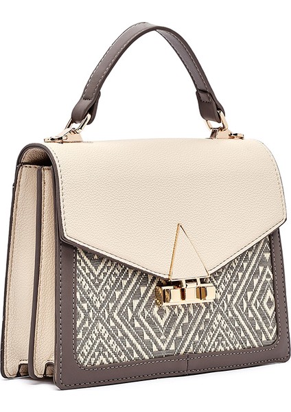 Kadın Krem Uzun Askılı Desenli Kol Çantası 25SBD263714 indirimleri