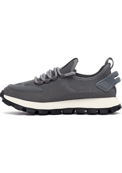 Erkek Gri Bağcıklı Kalın Tabanlı Kumaş Sneaker 25SFD69406F fiyatları