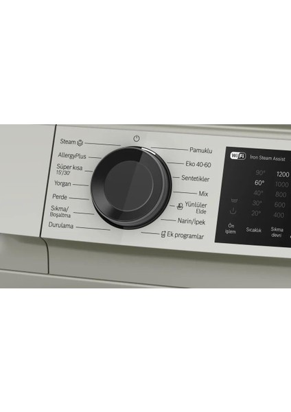 WGK242ZXTR Çamaşır Makinesi 9 kg 1200 Devir Gümüş