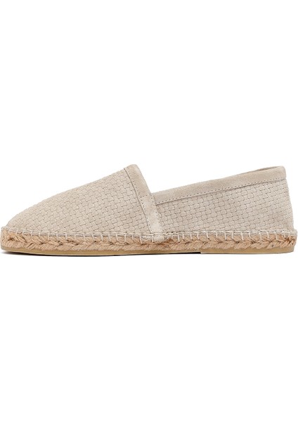 Erkek Bej Süet Deri Espadril 25SFD770214