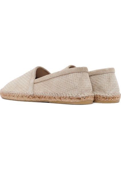 Erkek Bej Süet Deri Espadril 25SFD770214