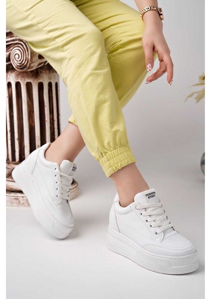 BAHRİNA K-72 Kadın Yüksek Taban Gizli Topuk Spor Ayakkabı (8 CM TOPUK) fırsatları