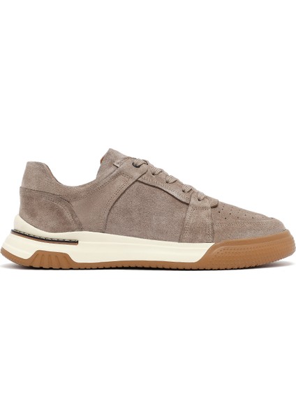Erkek Bej Bağcıklı Süet Deri Sneaker 25SFD641710