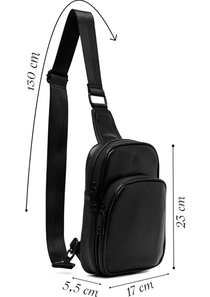 Erkek Siyah Mini Çapraz Çanta 25SBD300518