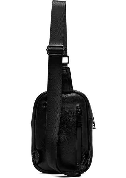 Erkek Siyah Mini Çapraz Çanta 25SBD300518