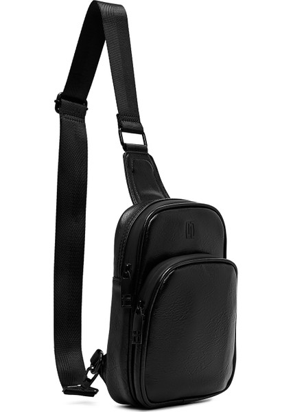 Erkek Siyah Mini Çapraz Çanta 25SBD300518