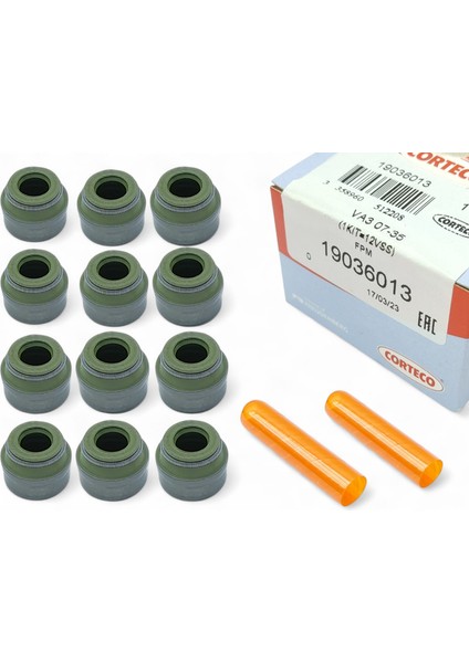 Subap Lastiği Takımı 12 Adet ( 7 x 9,8 x 13,2 x 10 ) Renault Fiat Citroen Peugeot - 96020124 - 095628 - 7700736465 - 46440885