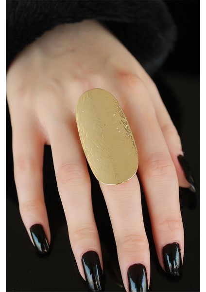 Gold Renk Elips Bayan Ayarlamalı Yüzük fiyatları