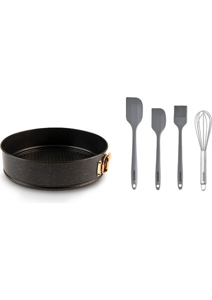 Black Gold And Pastry 5 Parça Kek Kalıbı ve Pasta Hazırlık Seti