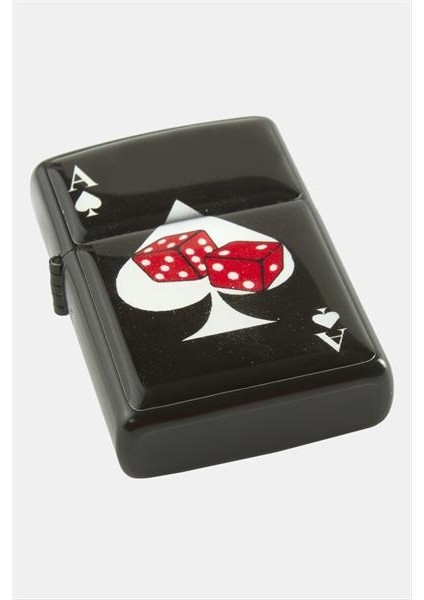 Zippo Tipi Çift Zar Benzinli Çakmak Siyah