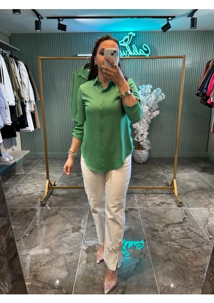 Keten Gömlek – Yeşil fiyatları