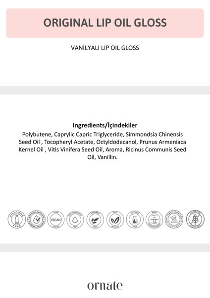 Cherry Lip Oil Gloss | Dolgunlaştırıcı & Nemlendirici & Parlatıcı Dudak Yağı / Cherry 5 ml