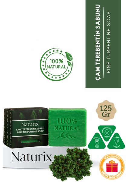 Çam Terebentin Sabunu 125 gr | Arındırıcı ve Ferahlatıcı Cilt Temizliği