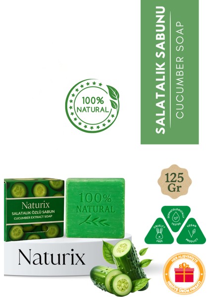 Salatalık Sabunu 125 gr | Nemlendirici ve Arındırıcı Bakım Sabunu
