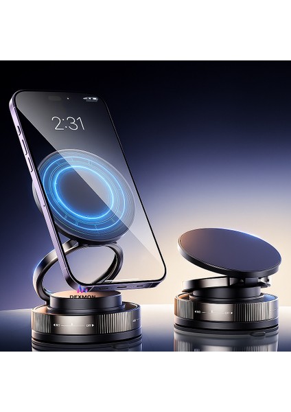 360° Dönebilen Katlanır Vakumlu Magsafe Mıknatıslı Araç Telefon Tutucu Taşınabilir ve Güçlü Tutuş