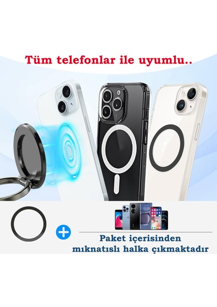 360° Dönebilen Katlanır Vakumlu Magsafe Mıknatıslı Araç Telefon Tutucu Taşınabilir ve Güçlü Tutuş