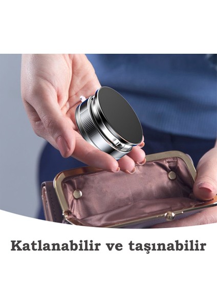 360° Dönebilen Katlanır Vakumlu Magsafe Mıknatıslı Araç Telefon Tutucu Taşınabilir ve Güçlü Tutuş