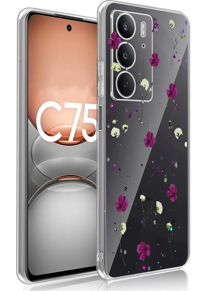 Realme C75 Uyumlu Desenli Şeffaf Silikon Kılıf