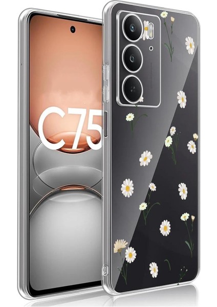 Realme C75 Uyumlu Desenli Şeffaf Silikon Kılıf