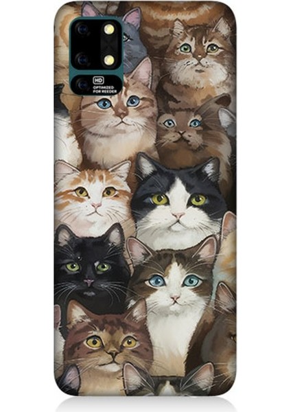 Reeder S19 Max Uyumlu Kedi Kalabalığında Kaos Desenli Silikon Kılıf