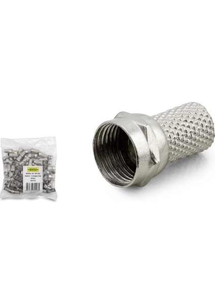 F Konnektör 17 mm 100 Lü Paket Sılver WK-05S
