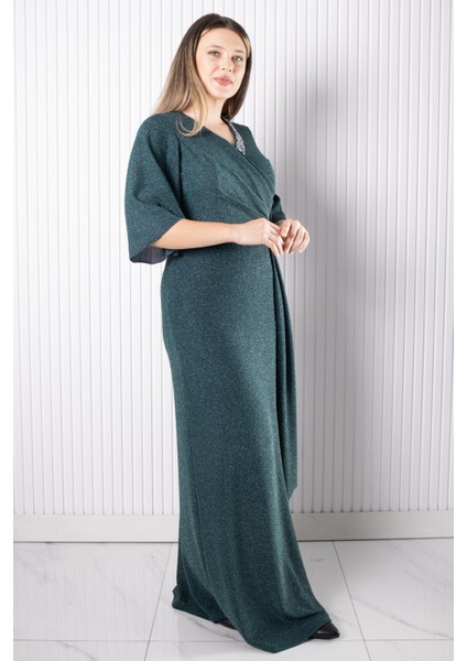 Taş Baskı Detaylı Abiye Yeşil MDA2541 fırsatları