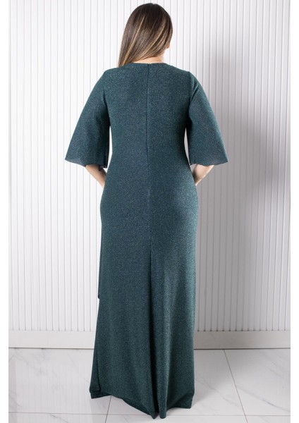 Taş Baskı Detaylı Abiye Yeşil MDA2541 indirimleri